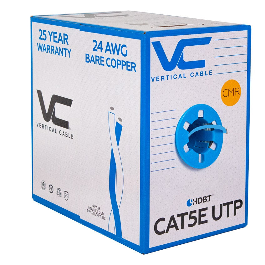 Vertical Cable Cat5e UTP Solid Bare Copper Riser Rated PVC Jacket Pull Box