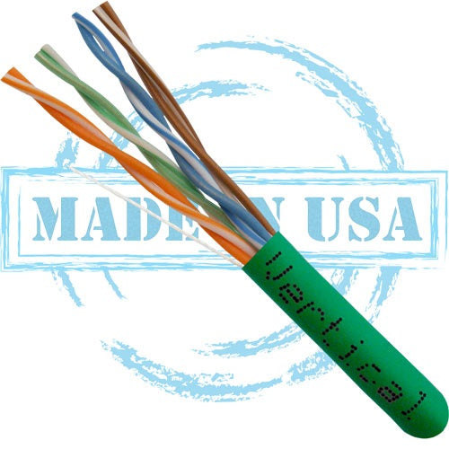 Vertical Cable Cat6 Plenum 23-gauge 8-conductor UTP Solid Bare Copper CMP Rated 550-MHz Data Cable - 1000' Pull Box