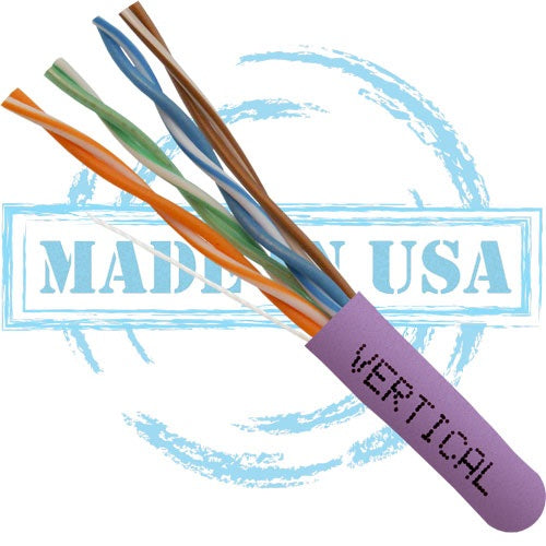Vertical Cable 166 Series Cat6 Plenum 23-gauge 8-conductor UTP Solid Bare Copper CMP Rated 550-MHz Data Cable - 1000' Pull Box