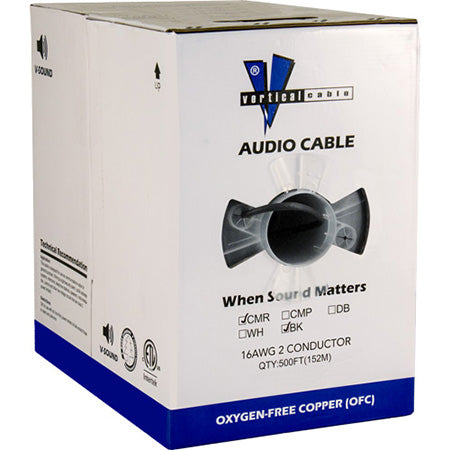 Vertical Cable 16-gauge 2-conductor Stranded In-Wall Speaker Cable - 500' Pull Box