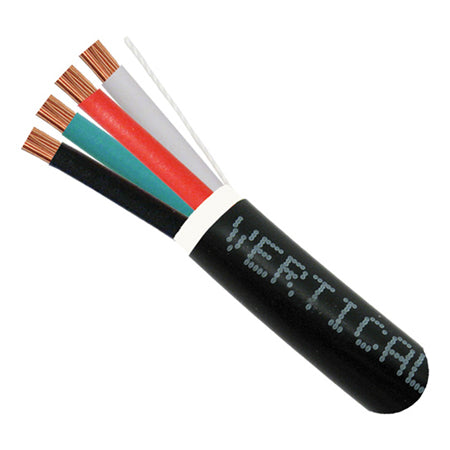 Vertical Cable Outdoor 14-gauge 4-Conductor Direct Burial Speaker Wire - 500' Pull Box