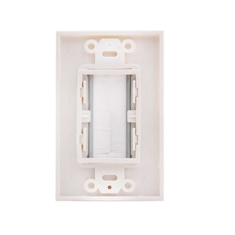 Vertical Cable Brush Type Decora Style Sing Gang Feedthrough Wall Plate