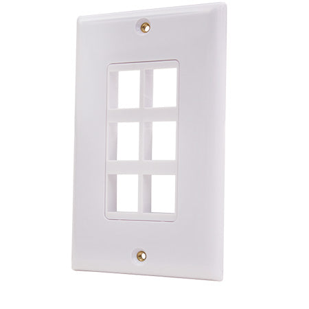 Vertical Cable 6-Port Keystone Insert Decora Wall Plate