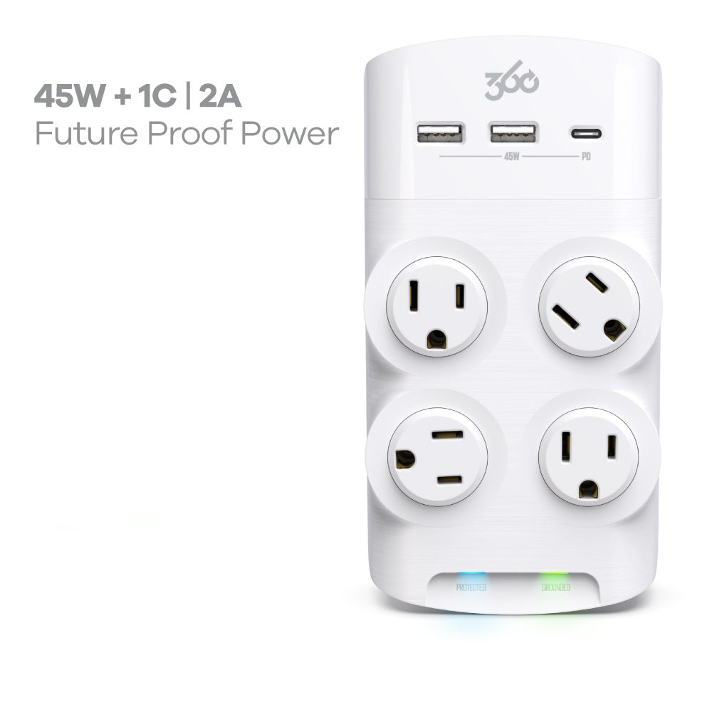 360 Electrical Revolve 45W Rotating Surge Tap