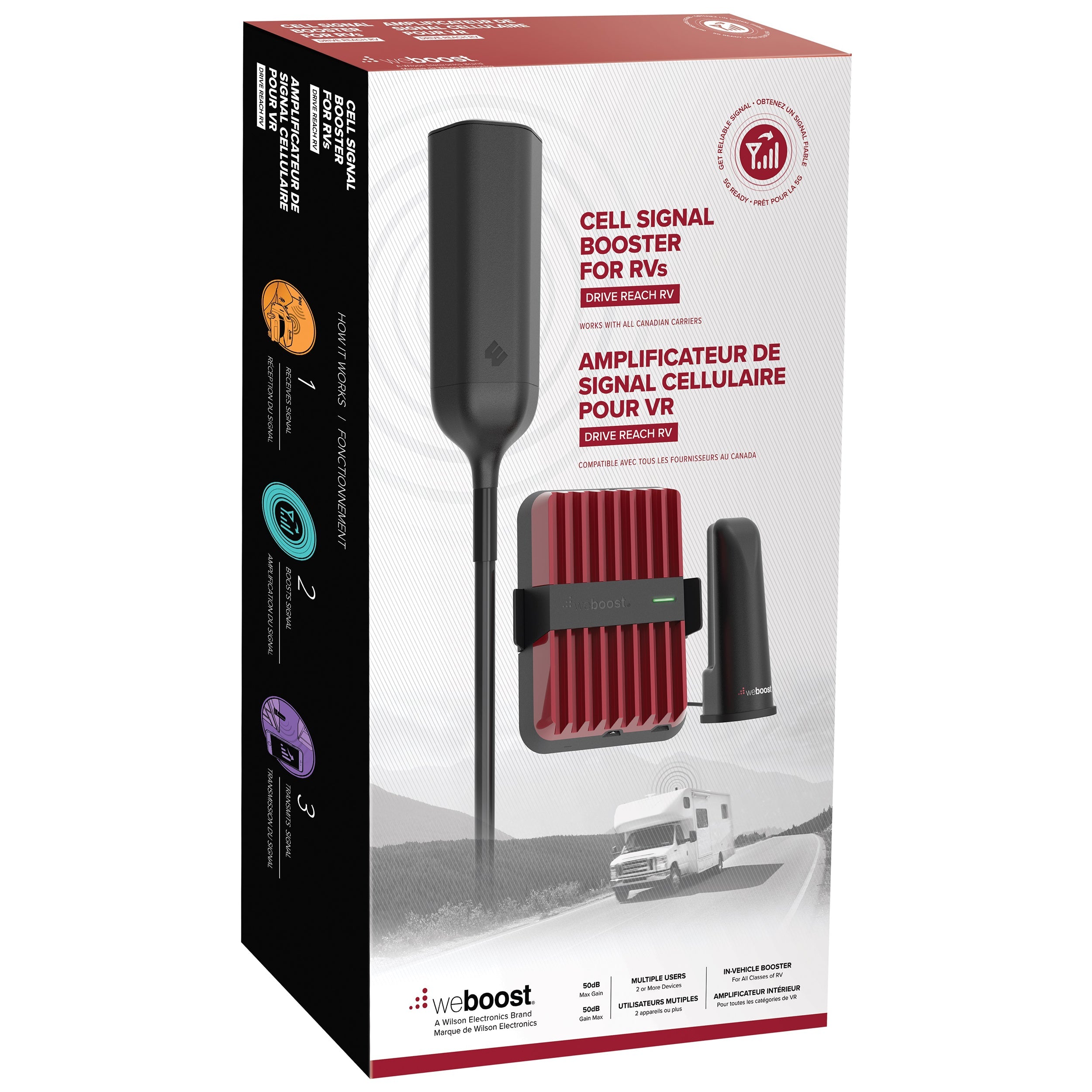 weBoost Drive Reach RV Cell Phone Signal Booster Kit