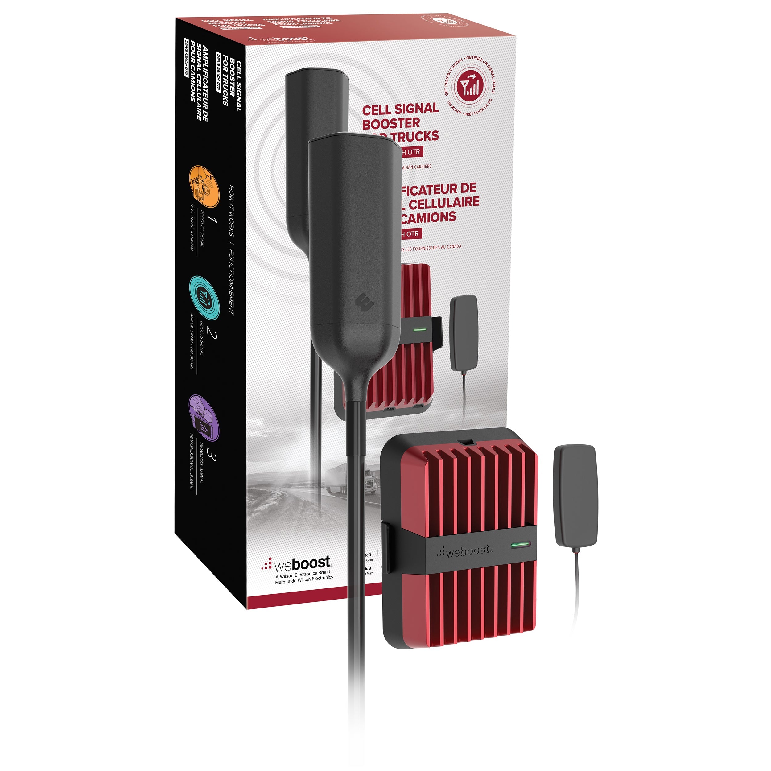 weBoost Drive Reach OTR Cell Phone Signal Booster Kit