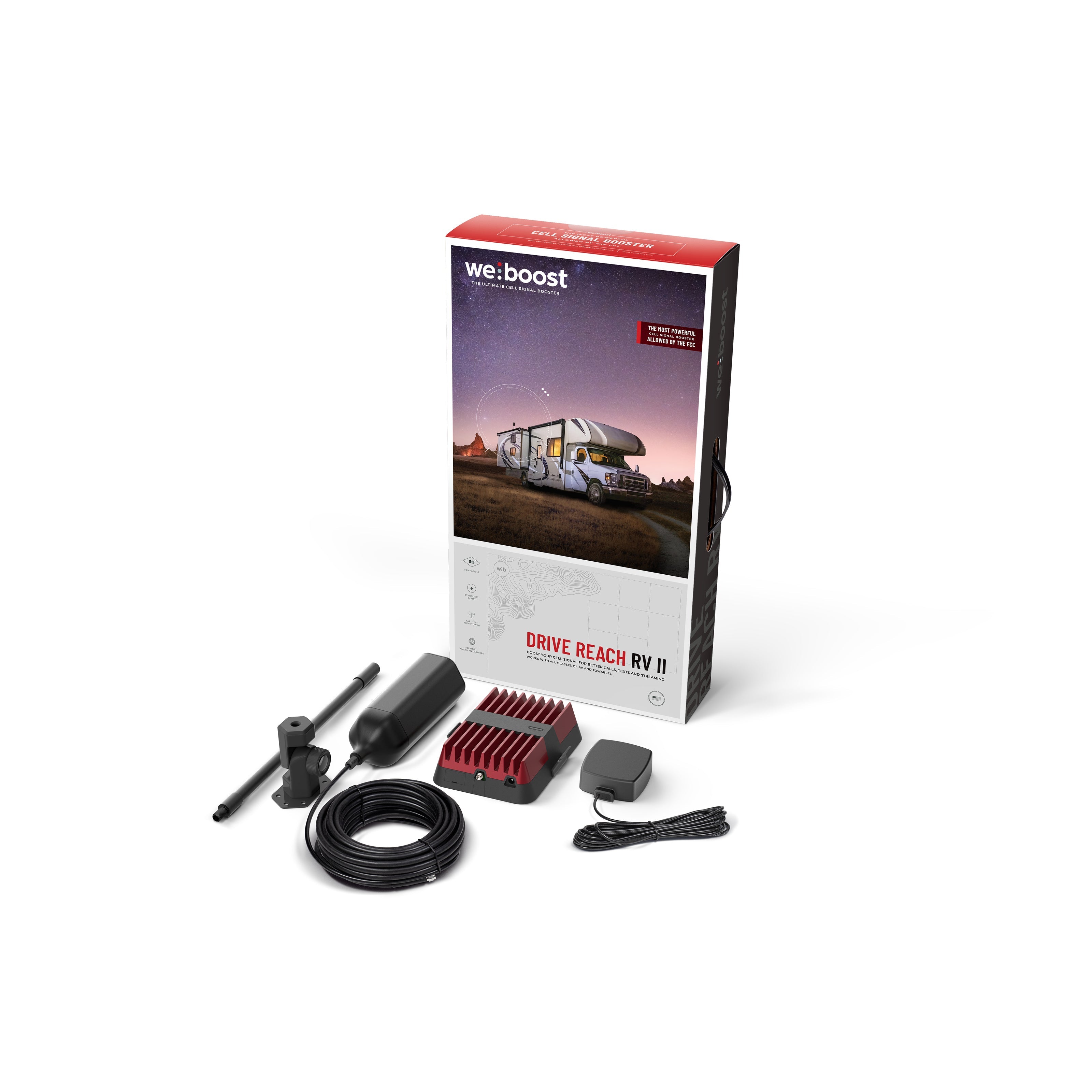 WeBoost Drive Reach RV II Cell Phone Signal Booster Kit