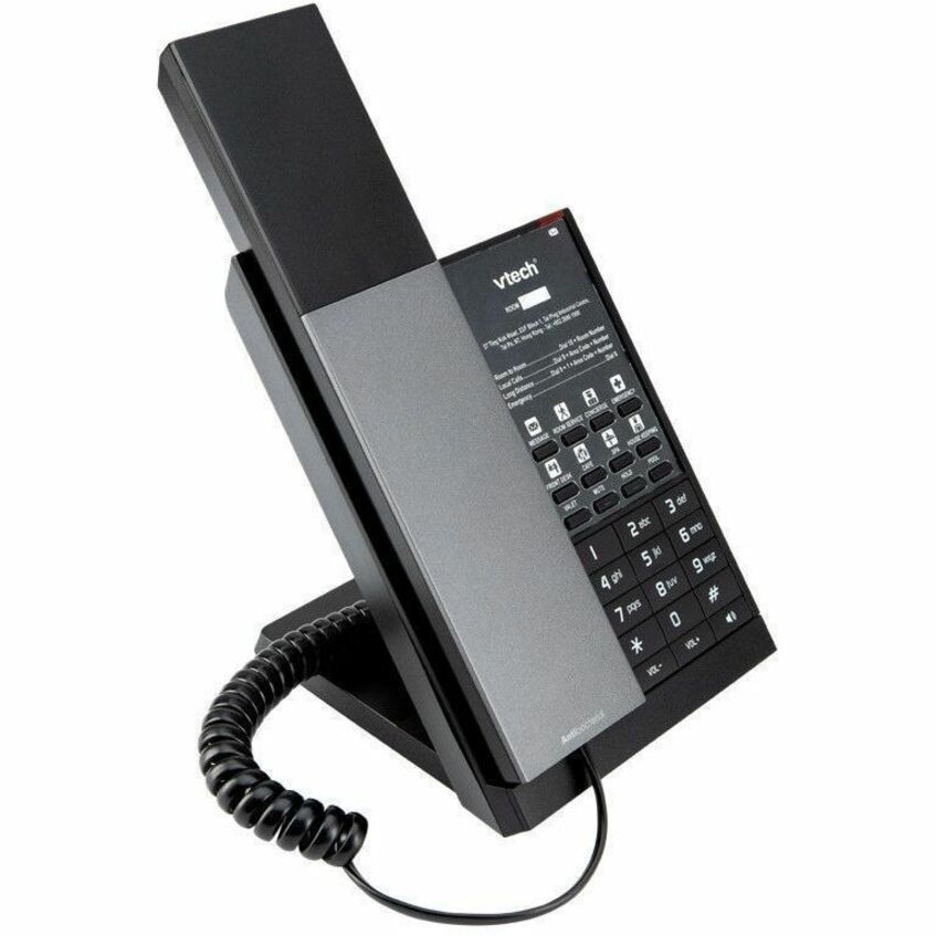 VTECH Hospitality NG-A3211 1-Line Analog Corded Phone, 10 Programmable Speed Dials (2 fixed)- Gun Metal & Black