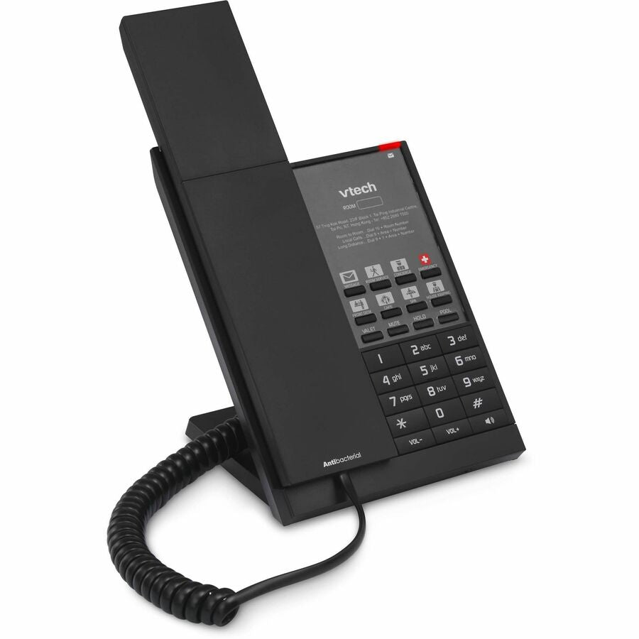 VTECH Hospitality NG-S3211 1-Line SIP Corded Phone, 10 Programmable Speed Dials (2 fixed)- Matte Black