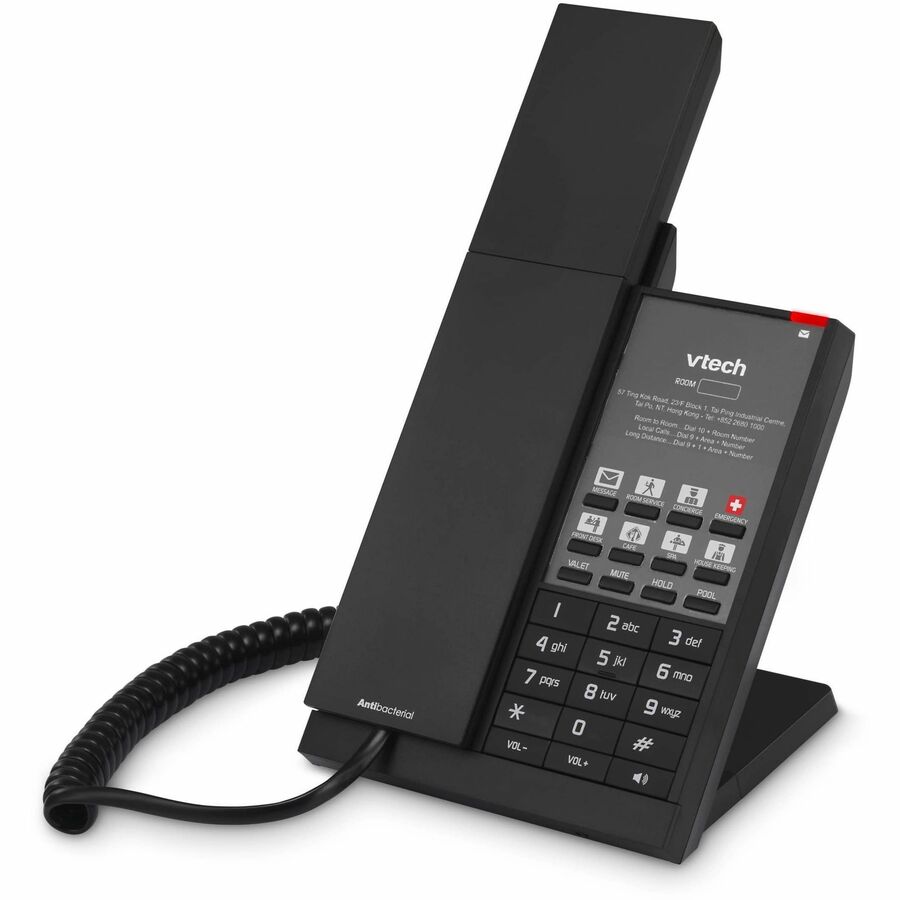 VTECH Hospitality NG-S3211 1-Line SIP Corded Phone, 10 Programmable Speed Dials (2 fixed)- Matte Black
