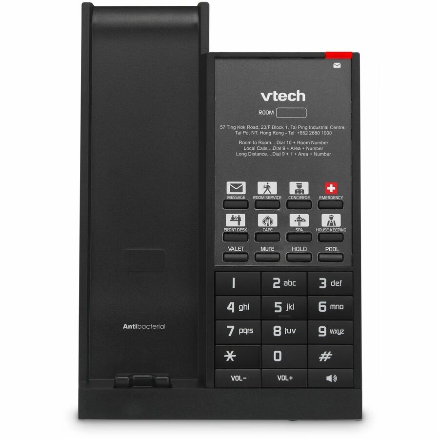 VTECH Hospitality NG-S3211 1-Line SIP Corded Phone, 10 Programmable Speed Dials (2 fixed)- Matte Black