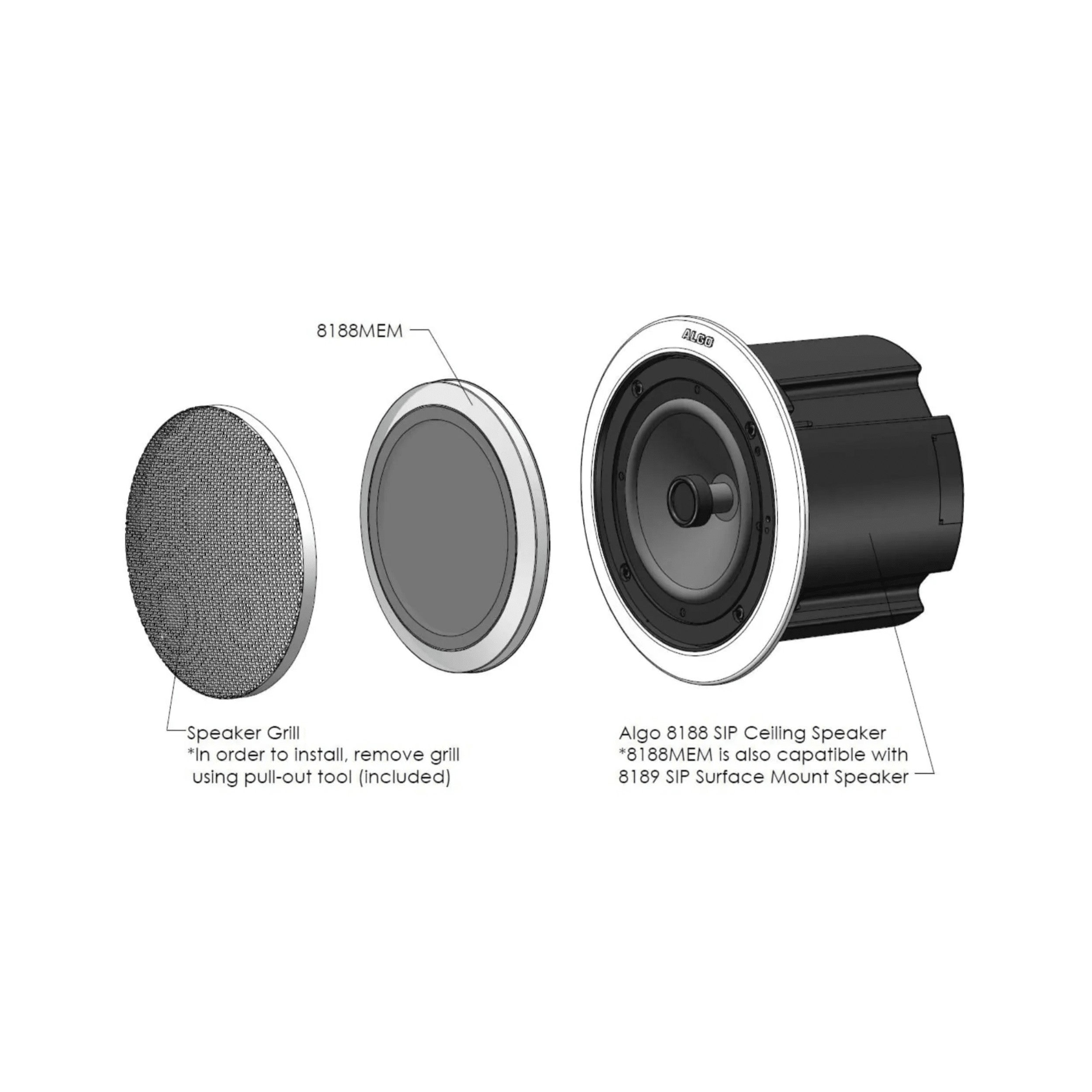 Algo 8188 / 8189 Ceiling Speaker Hydrophobic Membrane Screen