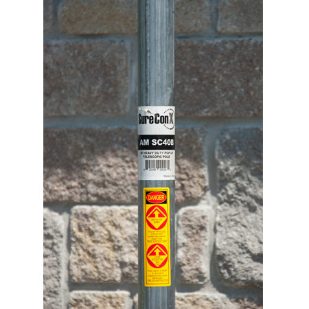 SureConX 35' Heavy Duty Telescoping Antenna Mast with Stabilizer Collar Ring "Guy Wires Not Required!"