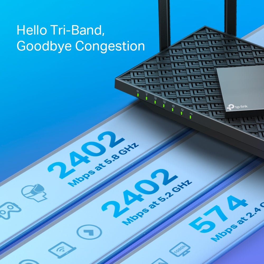 TP-Link Archer AXE75 AXE5400 Tri-Band Gigabit Wi-Fi 6E Router