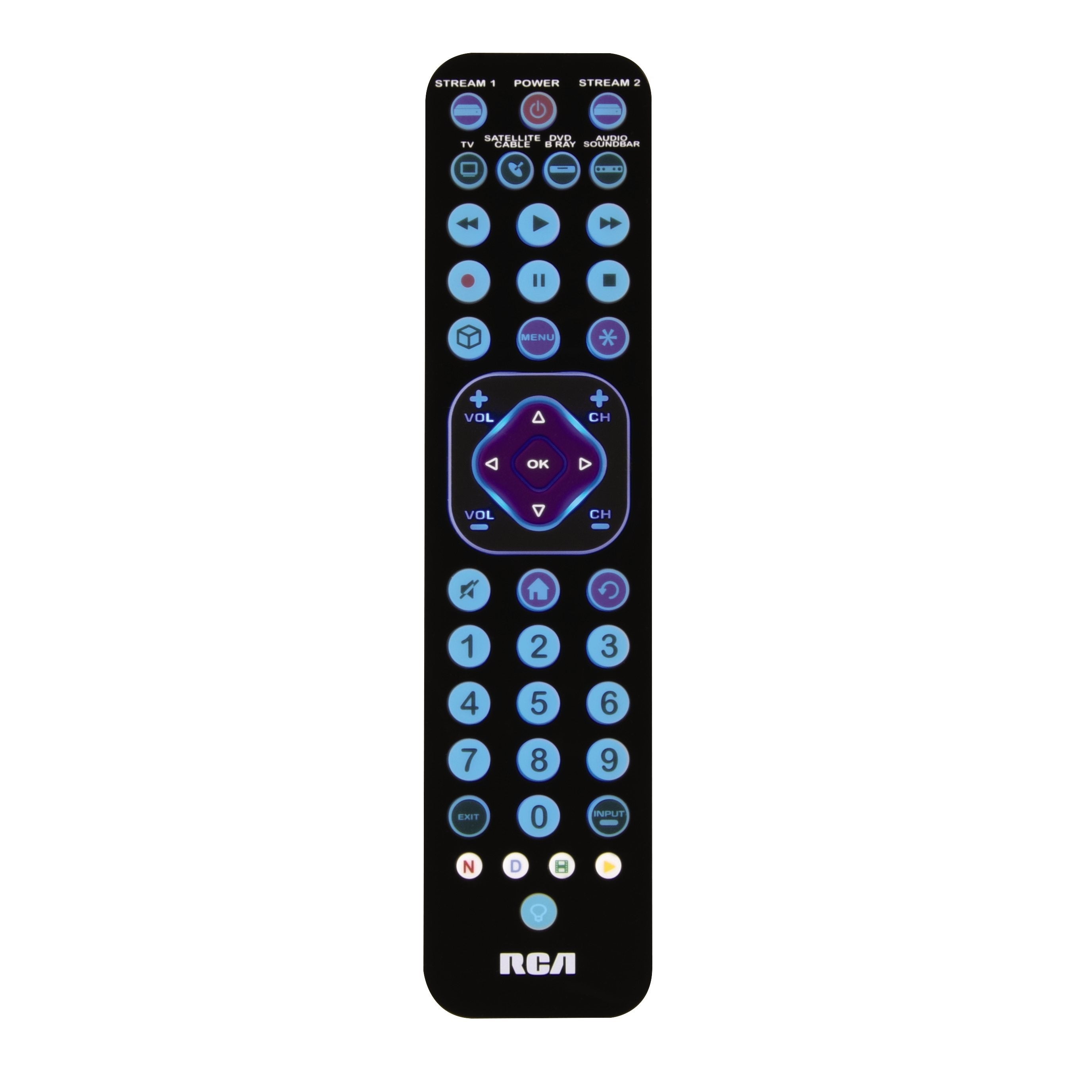 RCA Rechargeable Ultra-Thin Streaming Universal Remote Control