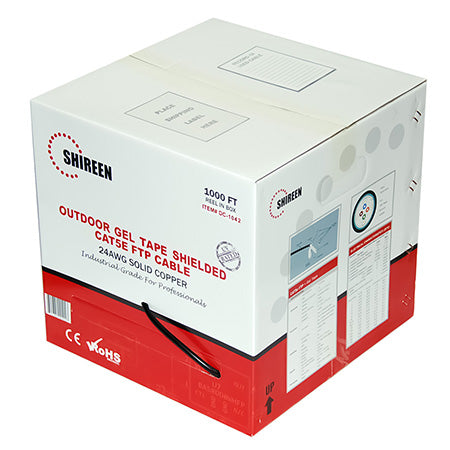 Shireen Shielded Outdoor Dry Gel CAT5e 8-Conductor 4-Pair 24-gauge Solid Bare Copper - 1000'