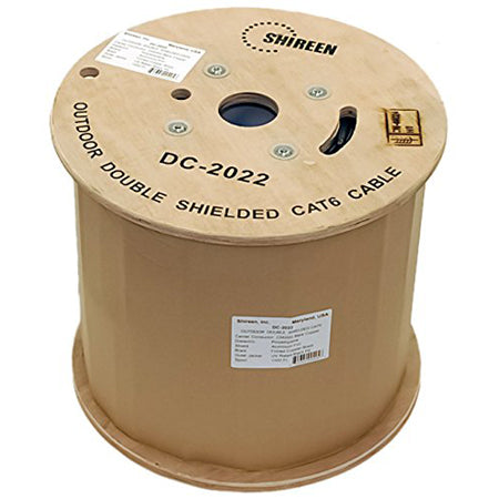 Shireen UV Rated Outdoor Double Shielded CAT6 8-Conductor 4-Pair 23-gauge Solid Bare Cable - 1000' Spool
