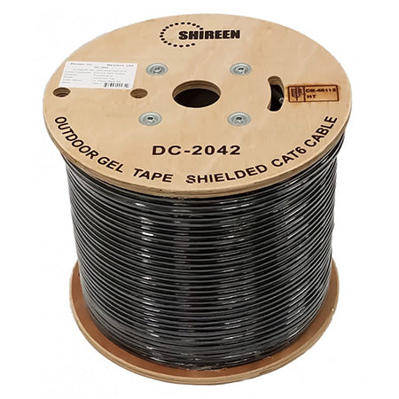 Shireen Shielded Outdoor Dry Gel Cat6 8-Conductor 4-Pair 23-gauge Solid Bare Copper - 1000' Spool