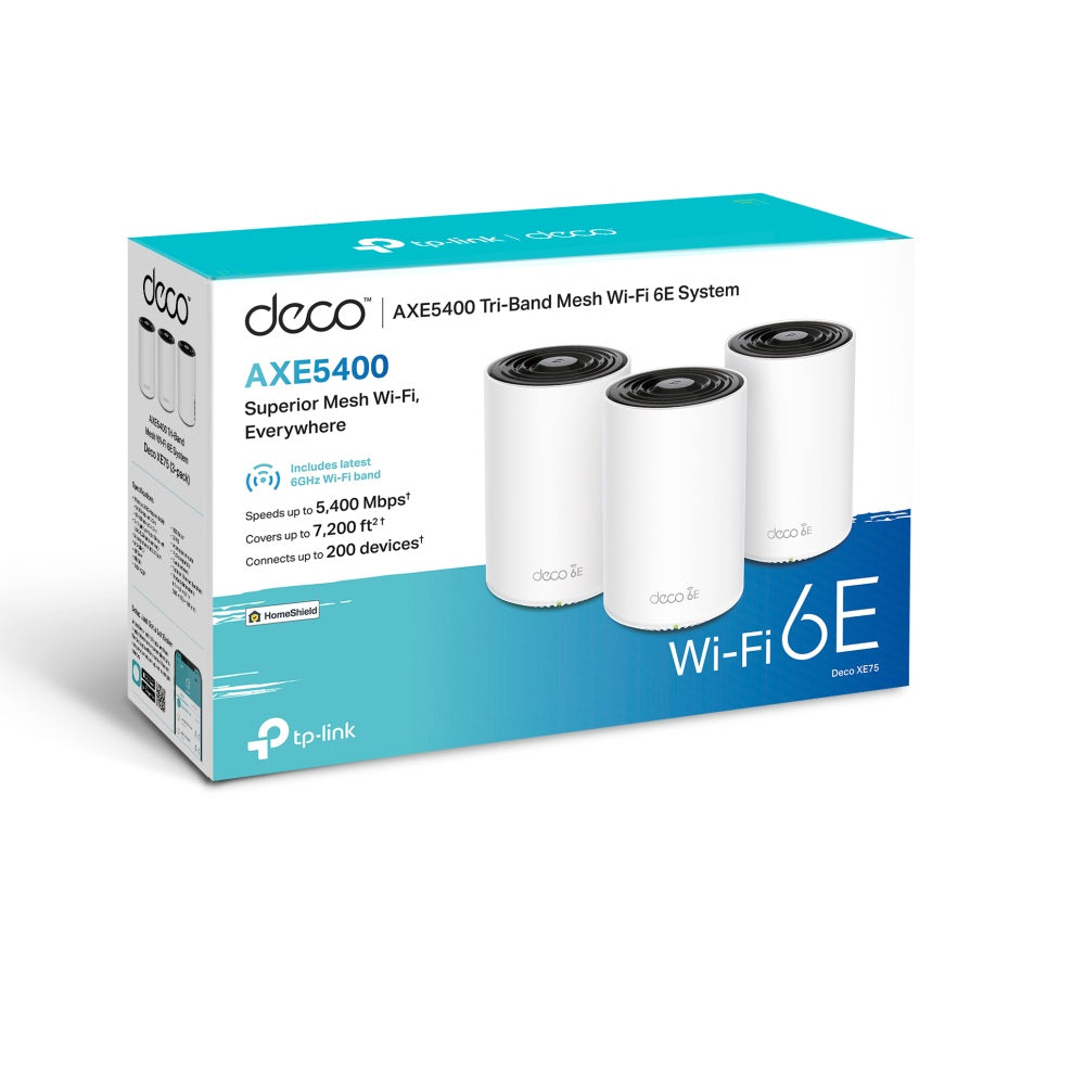 TP-Link Deco XE75 AXE5400 Tri-Band Mesh Wi-Fi 6E System IoT Smart Hub Router