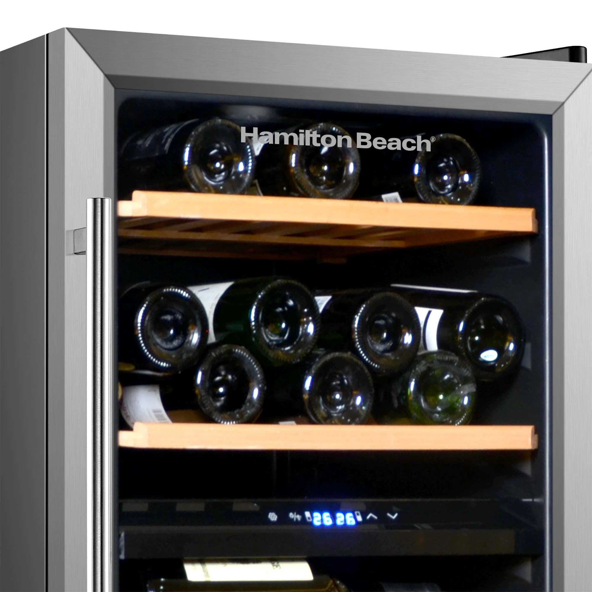Hamilton Beach Dual Zone Wine Fridge Stainless Steel