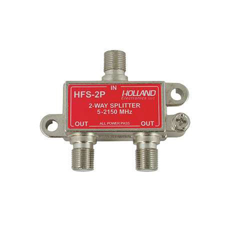 Holland Electronics 2-Way Horizontal Port Satellite Broadband Splitter