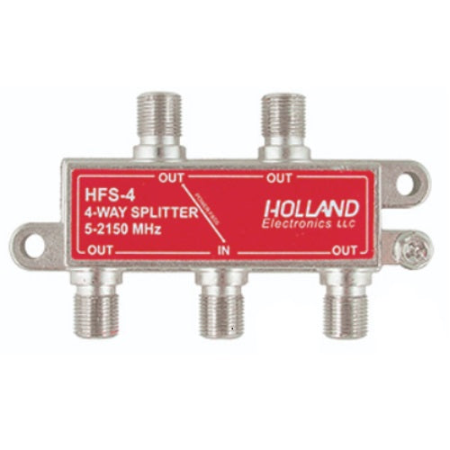 Holland Electronics 4-way Splitter with 1 Power Pass