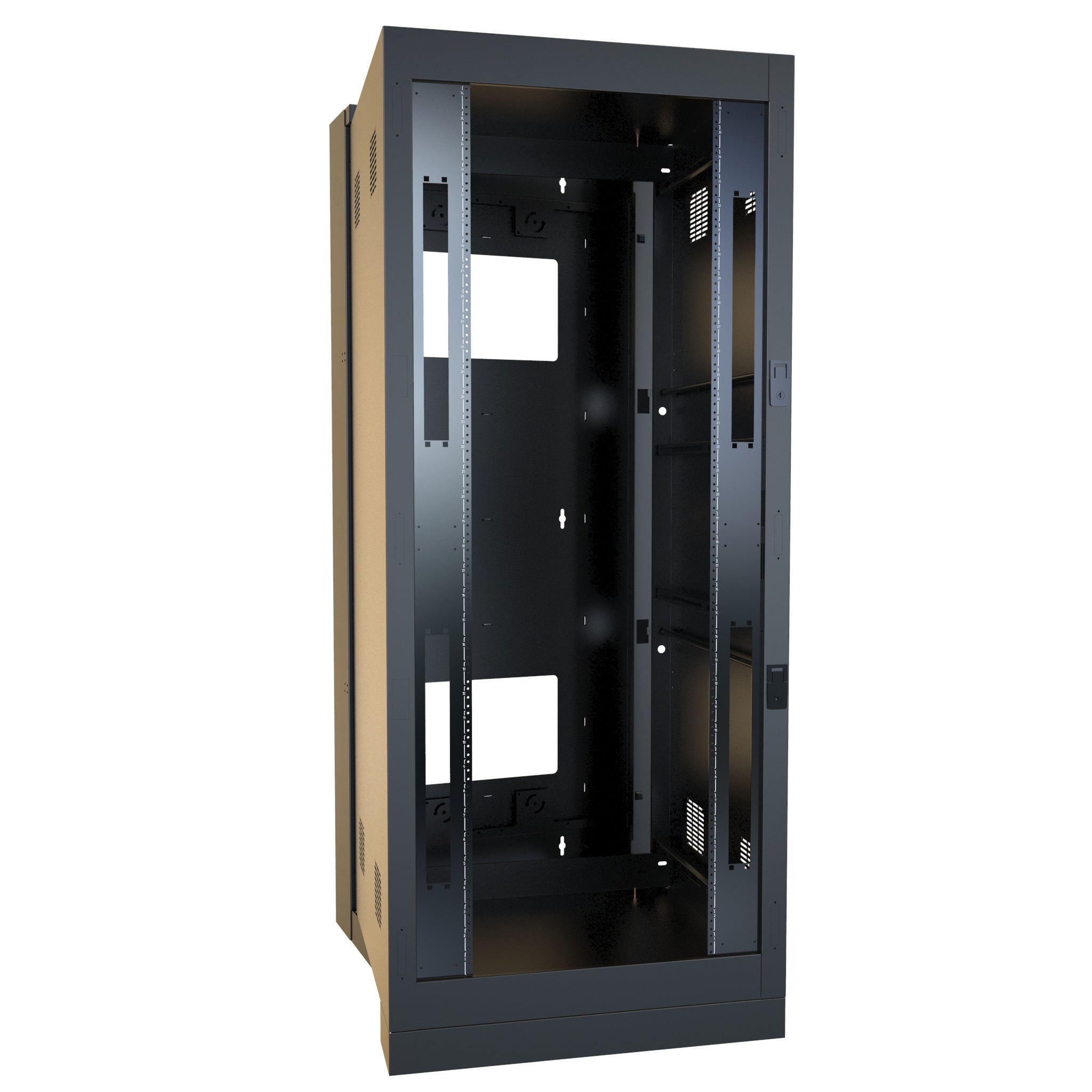 Hammond Manufacturing HWF Series 36U Swing-Out Wall Mount and Floor Rack Cabinet 75.8" x 30" x 35"
