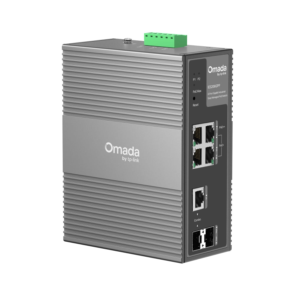 TP-Link Omada 6-Port Gigabit Industrial Easy Managed Switch with 3-Port PoE+ and 1-Port PoE++