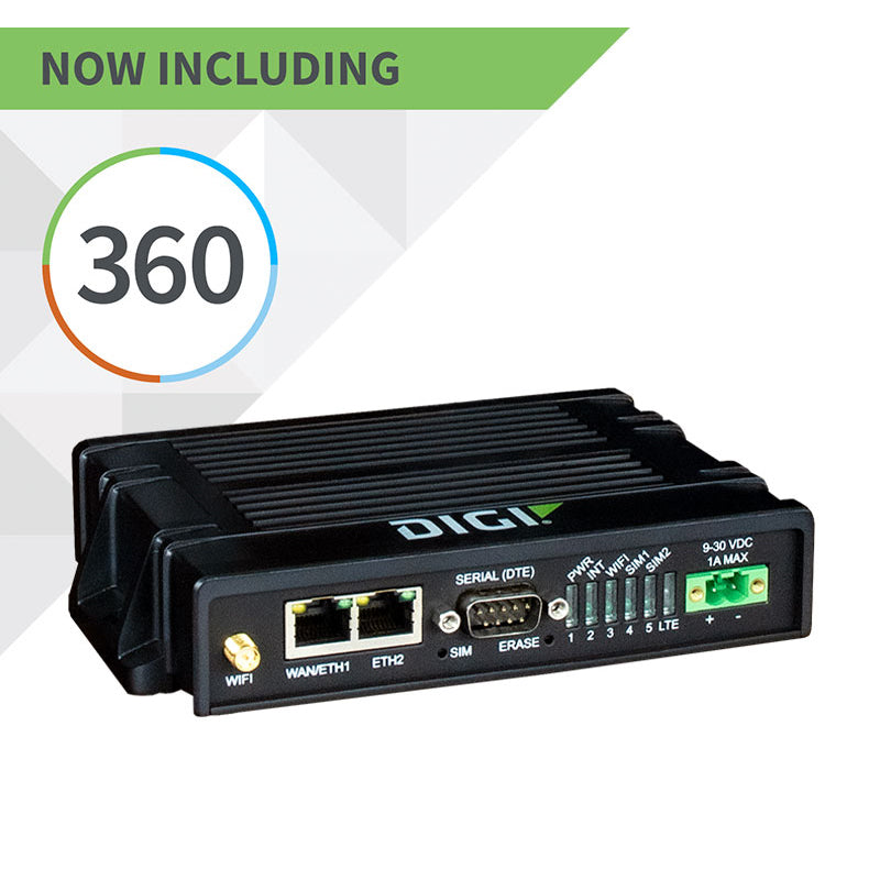 Digi IX20 Ruggedized Dual SIM 4G/LTE Advanced Cellular router with WiFi and GNSS (GLOBAL)