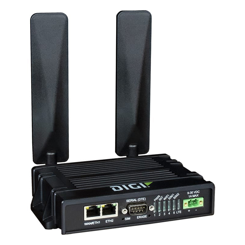 Digi IX20 Ruggedized Dual SIM 4G/LTE Advanced Cellular router with WiFi and GNSS (GLOBAL)