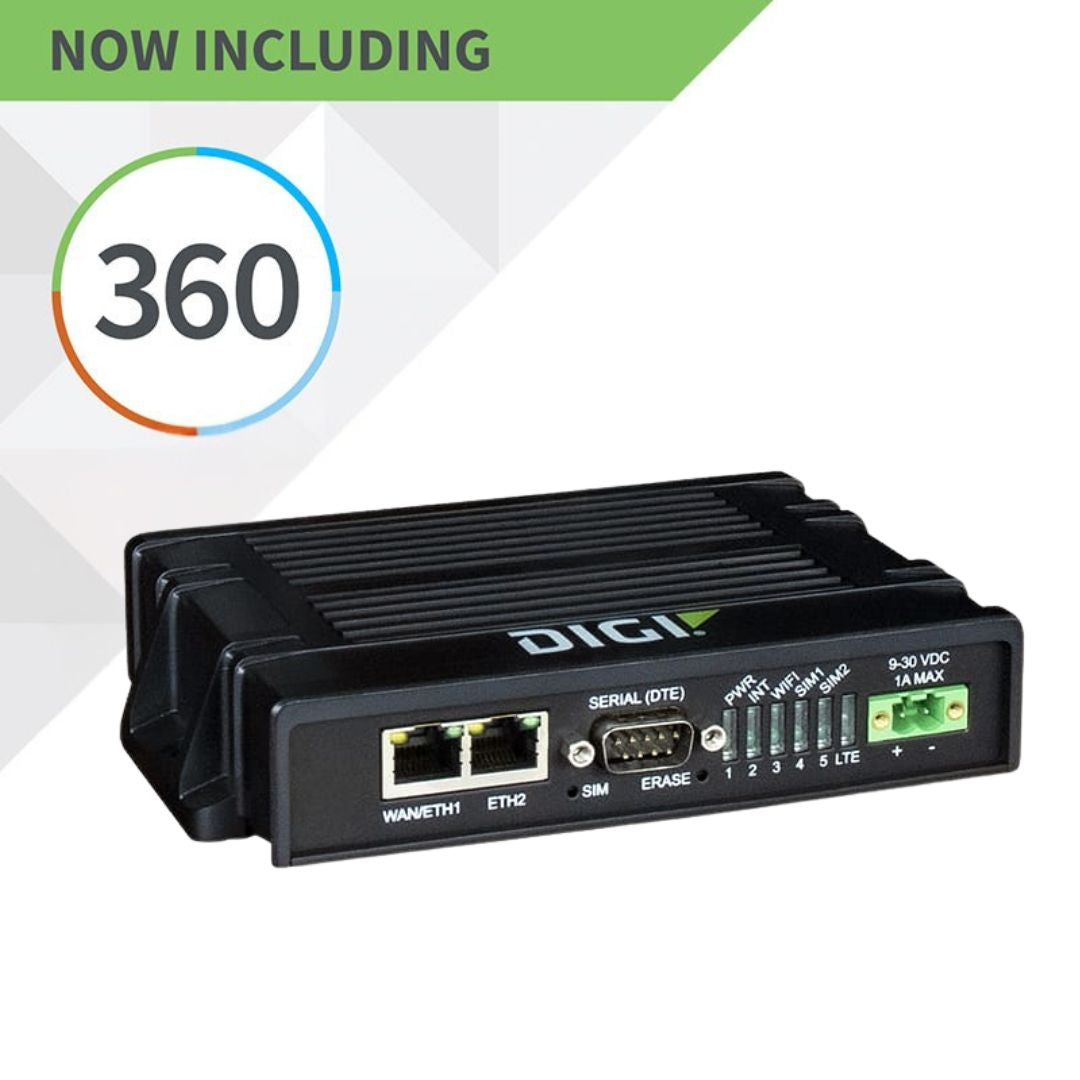 Digi IX20 Ruggedized Dual SIM 4G/LTE Advanced Cellular router with WiFi and GNSS (North American)
