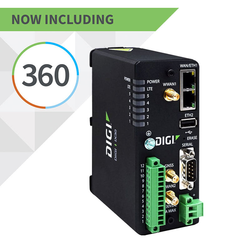 Digi IX30 industrial Dual SIM 4G/LTE Advanced Cellular Router with GNSS