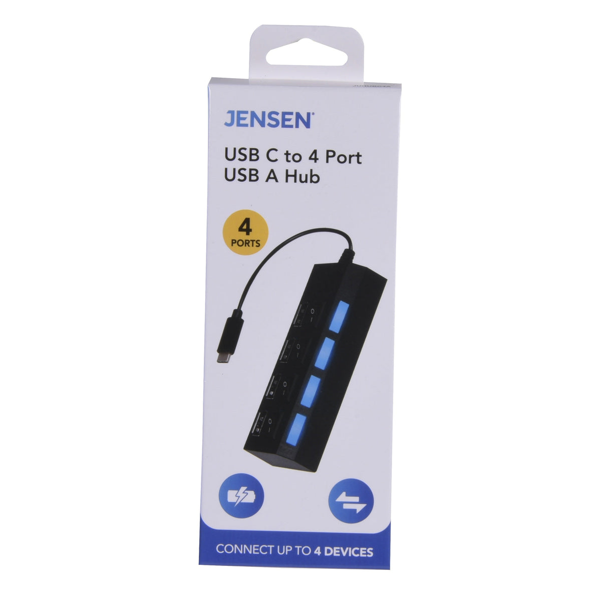 Jensen USB C to 4 Port USB A Hub