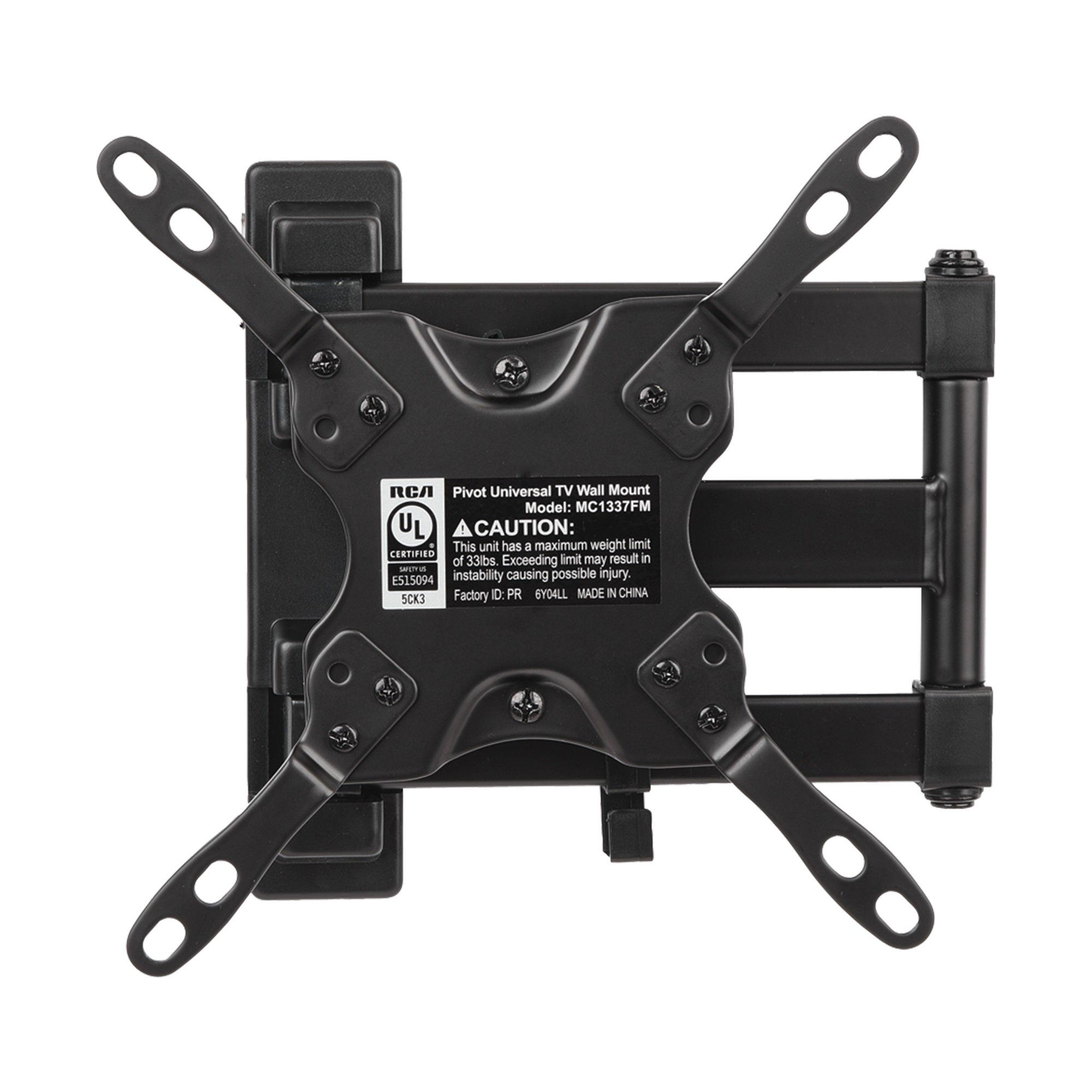 RCA Fixed TV Wall Mount 13-in to 37-in - Black