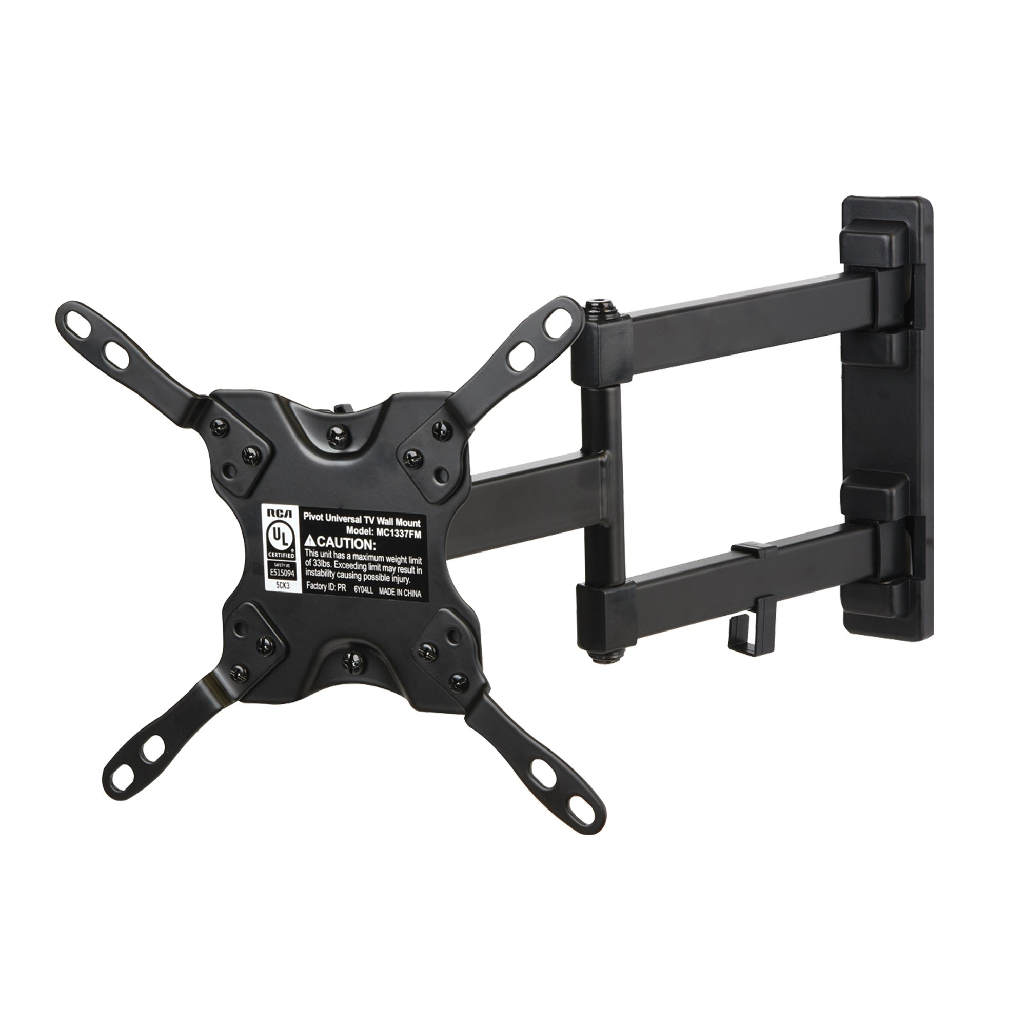 RCA Fixed TV Wall Mount 13-in to 37-in - Black