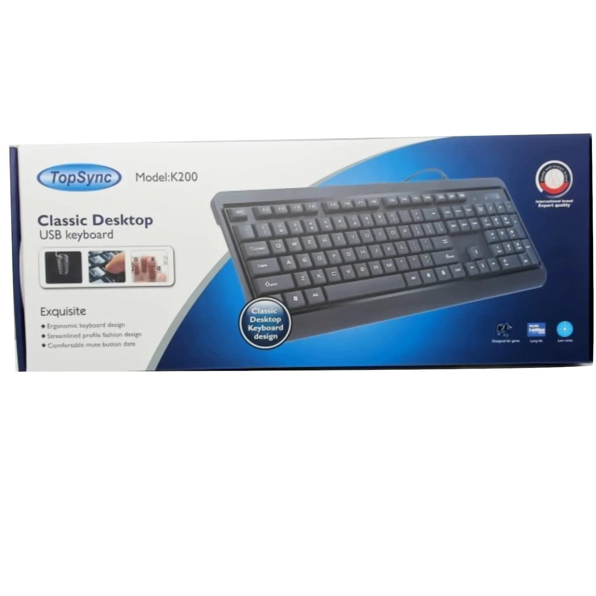 TopSync Classic Ergonomic Desktop USB Keyboard
