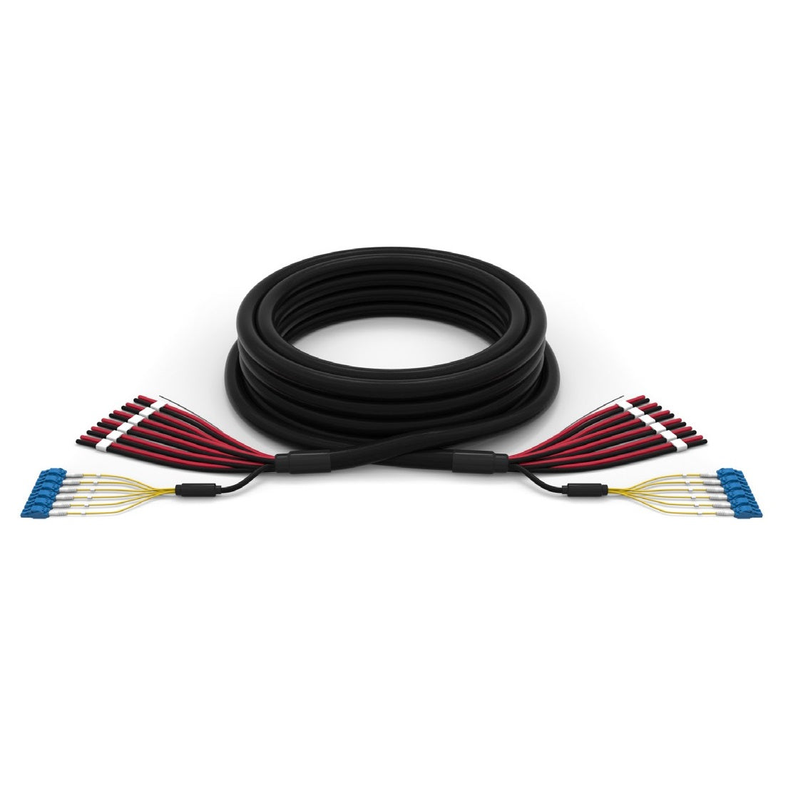 viaPhoton Outdoor Hybrid Fiber Trunk, 12 Fibers, Single Mode, 12 x 10AWG, LCULCU, End 1 32" Breakout, End 224" Breakout, (200'