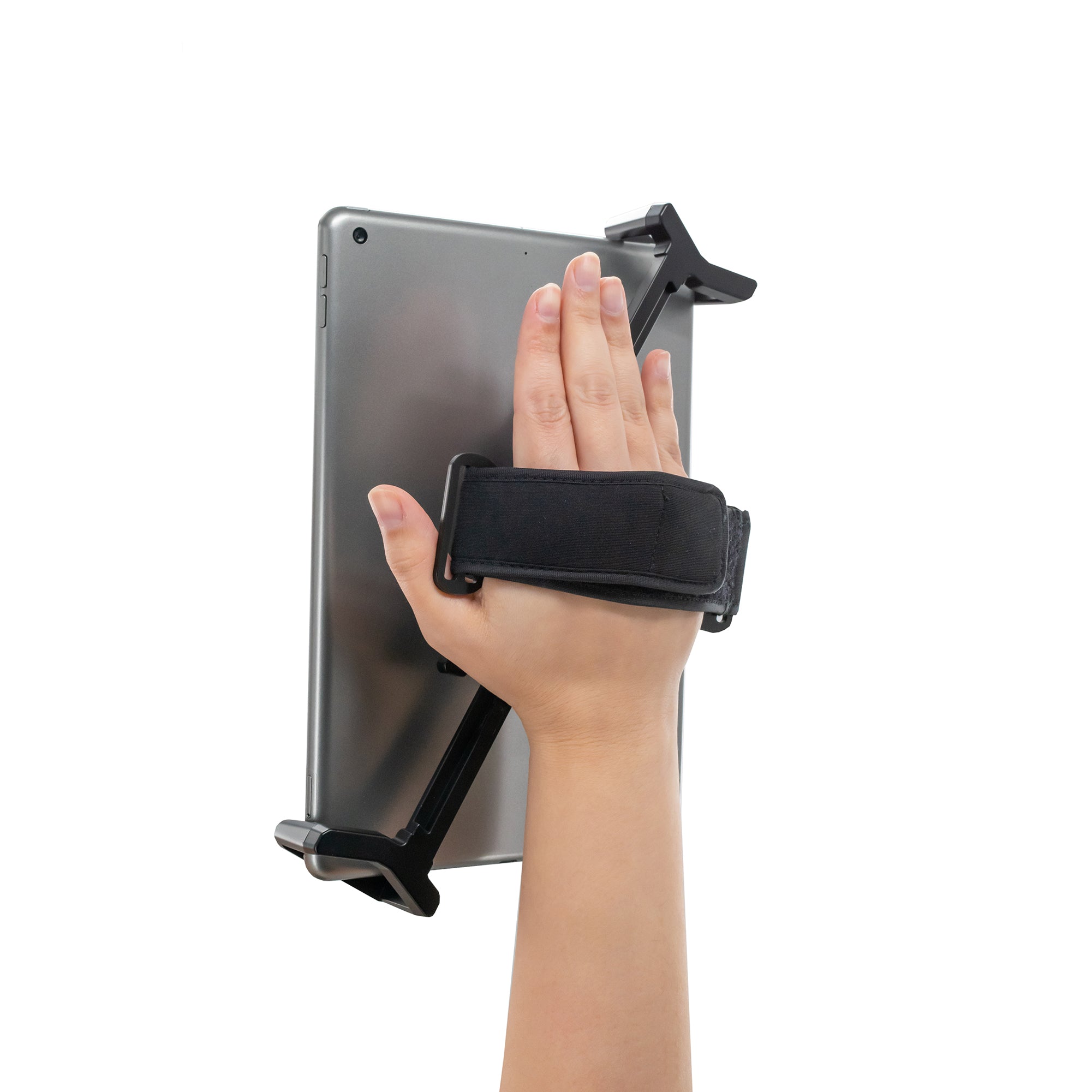 CTA Digital Adjustable Anti-Theft Security Grip with Hand Strap for 17.8-cm (7") to 33.02-cm (13") Tablets