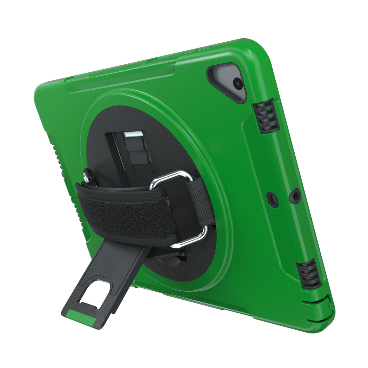 CTA Digital Protective Case with Built-In 360-degree Rotatable Grip Kickstand for iPad 7th and 8th Gen 10.2", iPad Air 3 and iPad Pro 10.5"