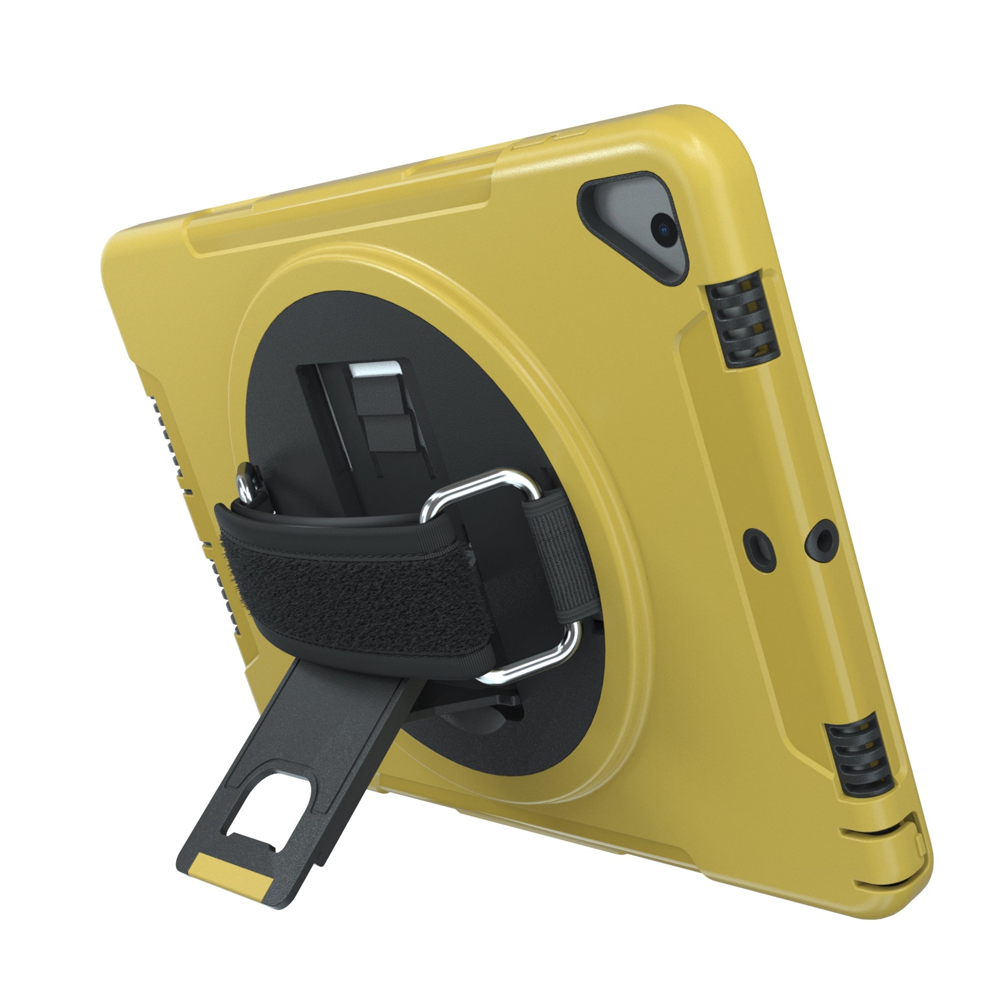 CTA Digital Protective Case with Built-In 360-degree Rotatable Grip Kickstand for iPad 7th and 8th Gen 10.2", iPad Air 3 and iPad Pro 10.5"