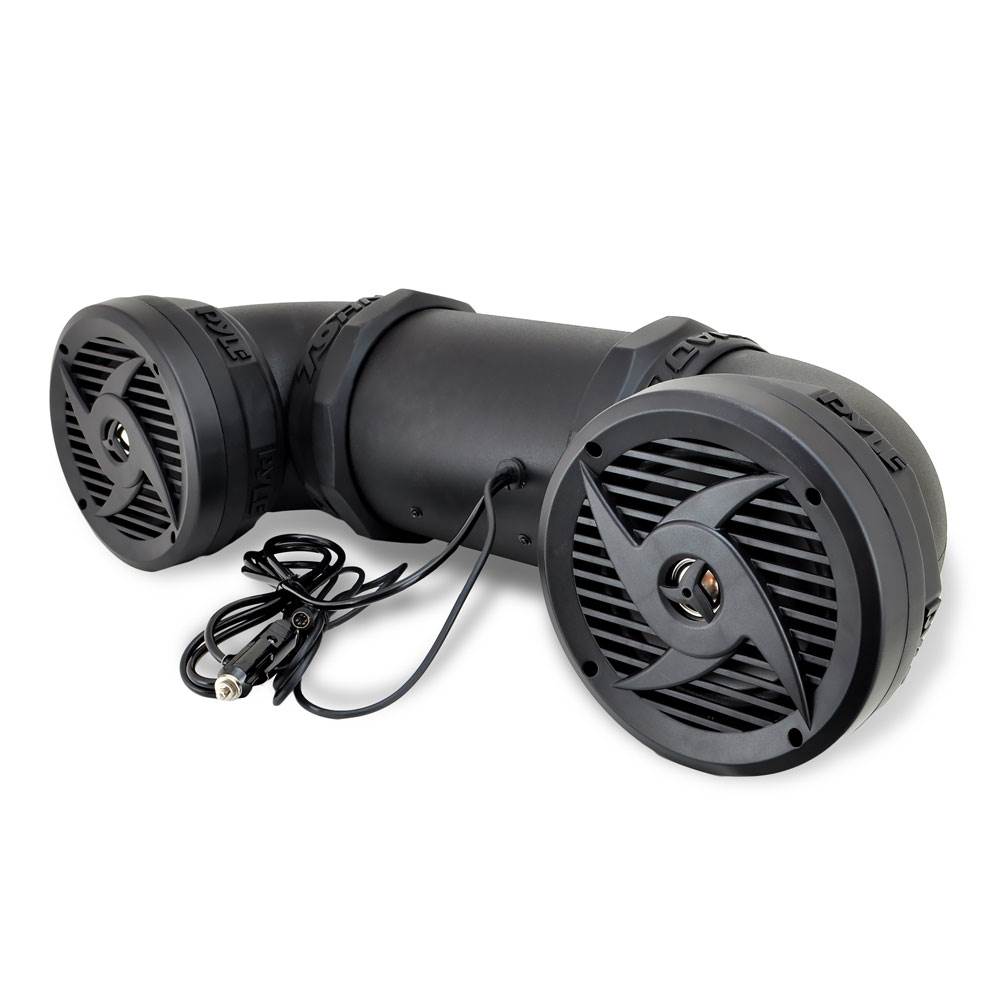 Pyle Tornado 6.5" ATV, UTV, Jet Ski, Snowmobile, Marine 2-way Stereo Amplified Waterproof Dual Speakers with Bluetooth, Aux 3.5mm