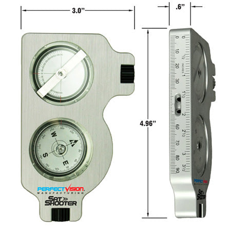 PerfectVision Compass Clinometer Tool Azmuth Locator PerfectVision Satellite Shooter with Case - Gre