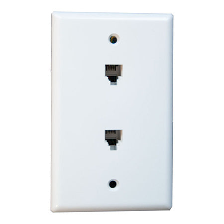 PerfectVision Single Gang 2 Phone Jack Flush Mount Wall Plate