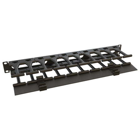 Rack Basics 1U Horizontal Finger Cable Manager with 1.75" Snap-On Door
