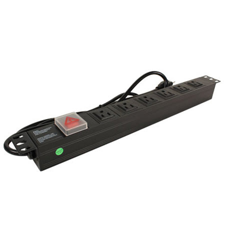 Royal Racks 6 Outlet 1U Power Strip with 6' Cord