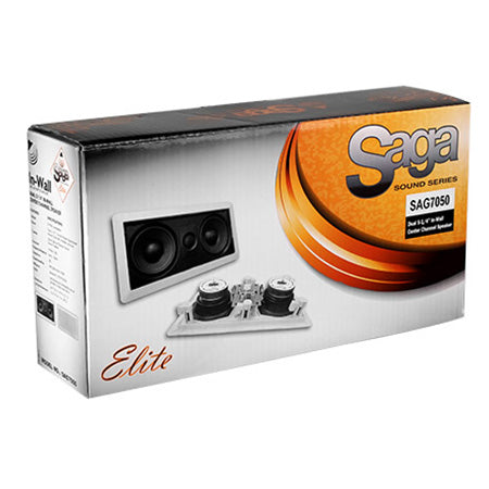 Saga Elite LCR Dual 5.25" In-Wall Center Channel Speaker with Black Kevlar Woven Cones - Single