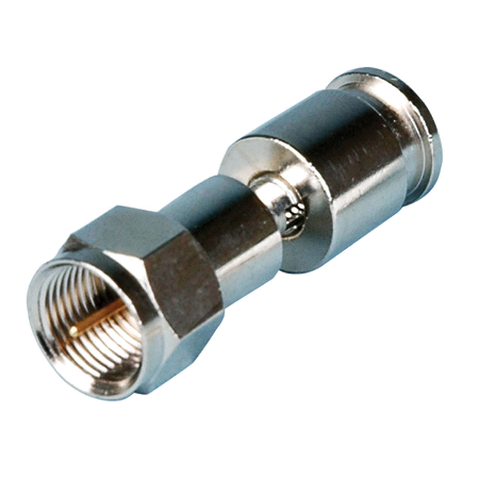 Holland Electronics F-Male Coax Compression Connector for Mini Solid 23 Gauge