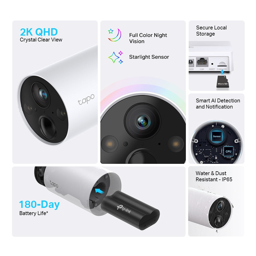 TP-Link Tapo 2K QHD Smart Wire-Free Add-On Security Camera