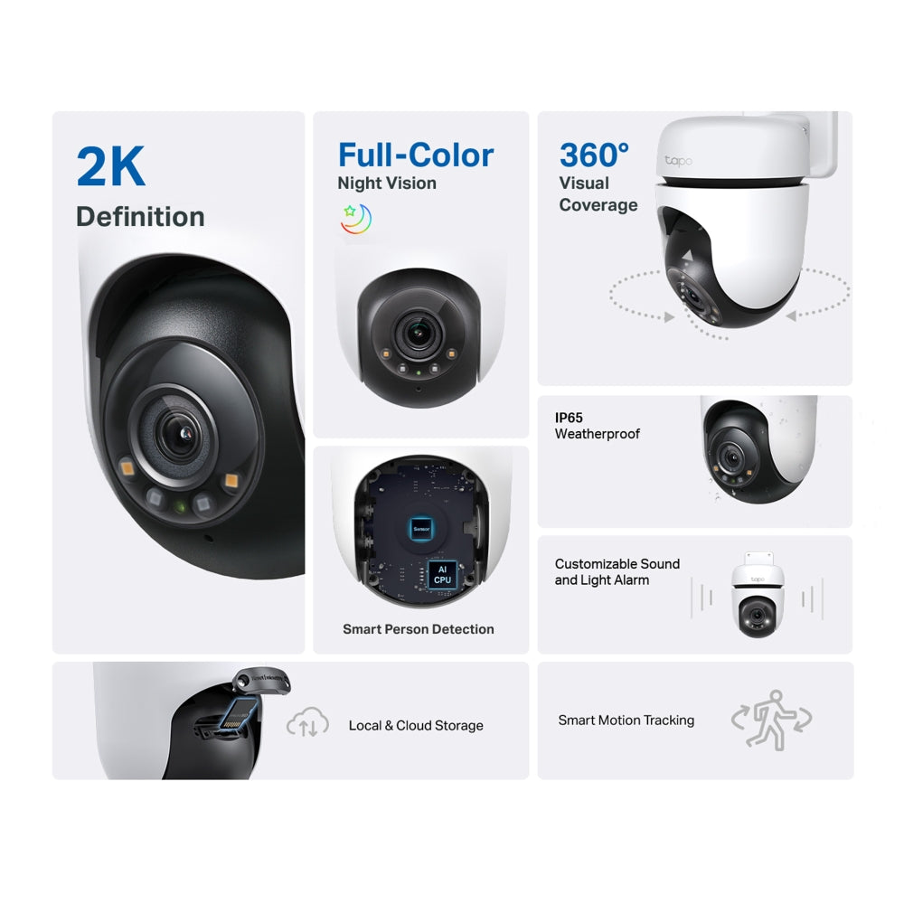 TP-Link Tapo Outdoor 2K Pan/Tilt Security Wi-Fi Camera