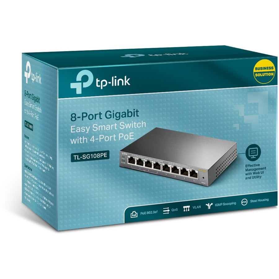 TP-Link 8-port Gigabit Easy Smart Switch with 4-port PoE - Grey